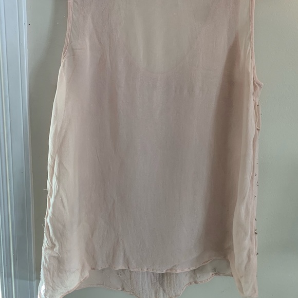 RW & CO light pink sequin sleeveless blouse - Picture 4 of 6